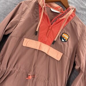 Alpine Design Anorak Jacket Women's XS Pink Salmon Hooded 1/2 Zip w/Pocket